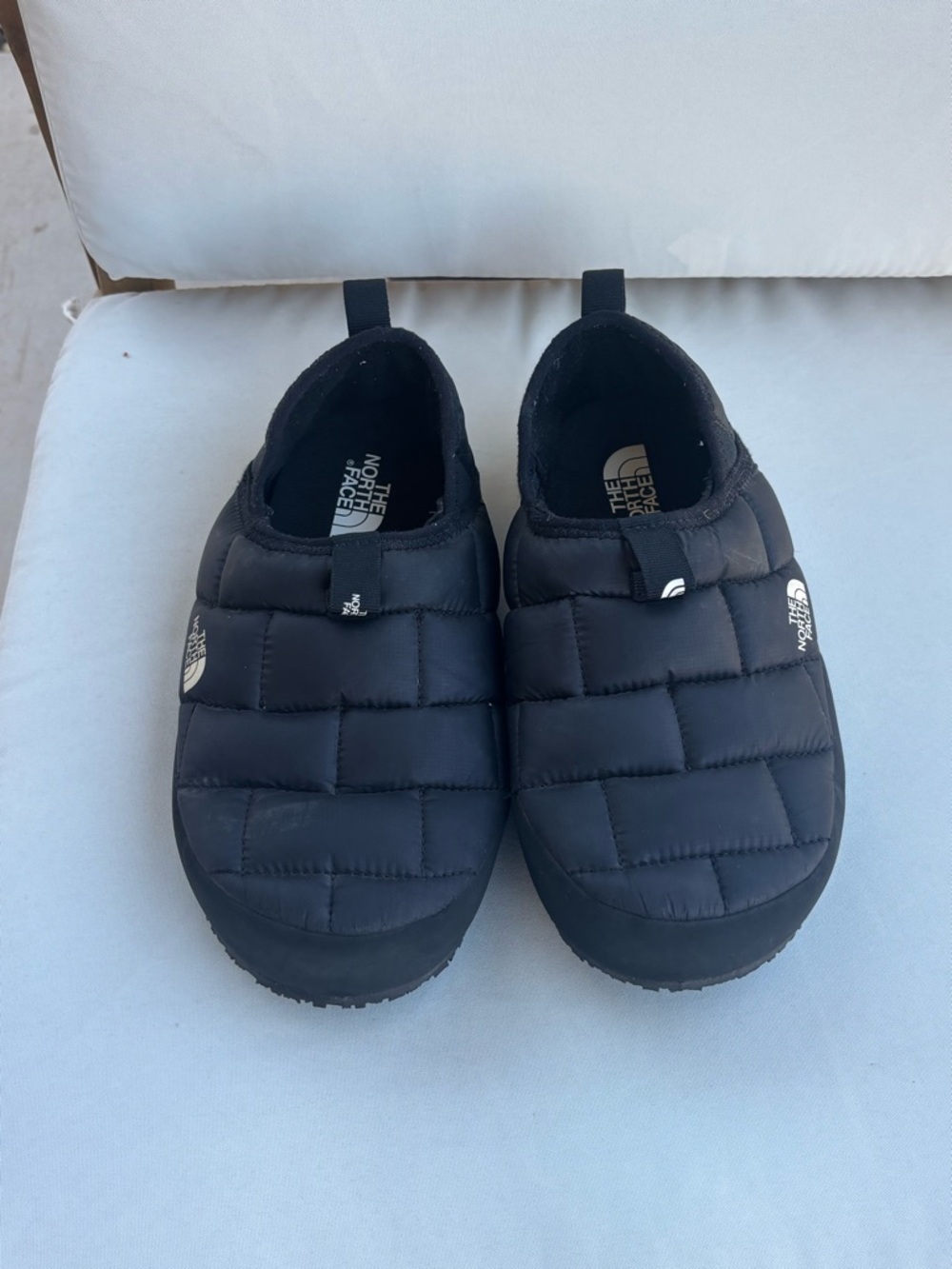 The North Face Kids Black Quilted Slip-On Slippers